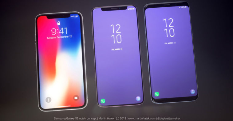 Galaxy S9 Iphone X Notch Concept Image