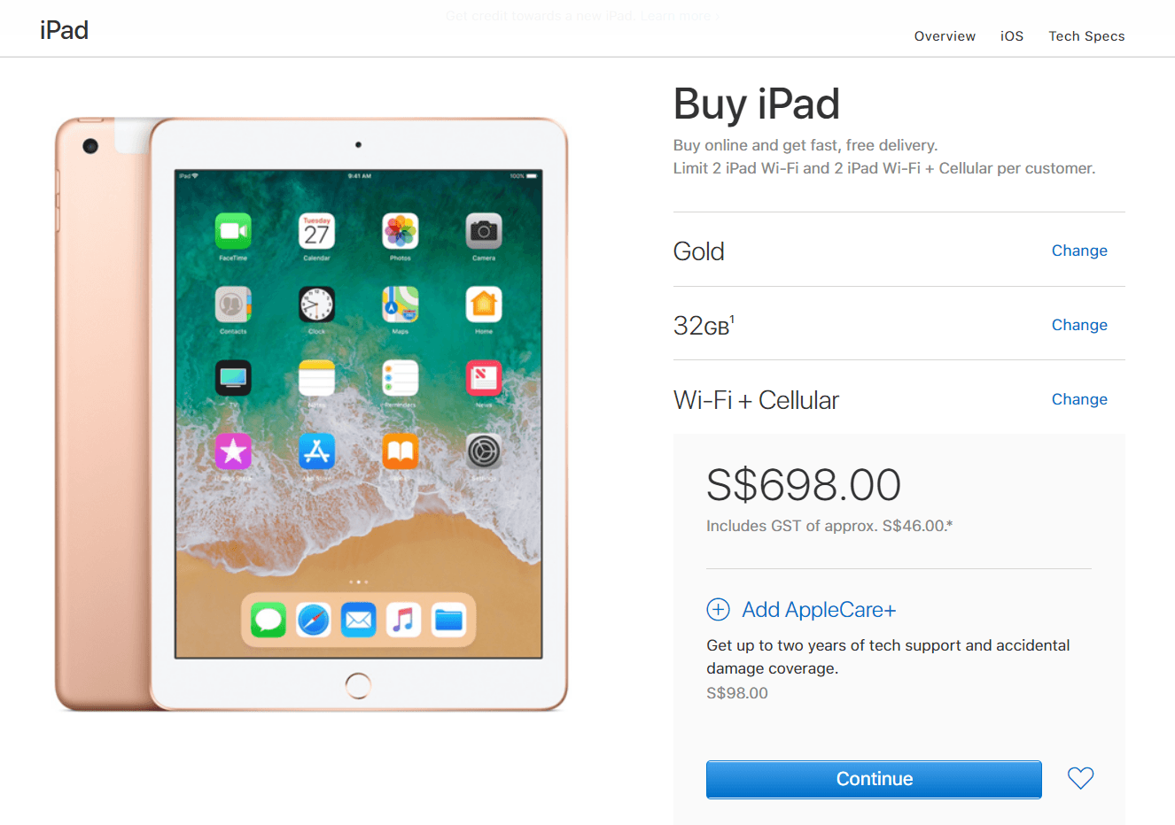 Ipad 9 7 Inch 2018 Released Apple Store 1