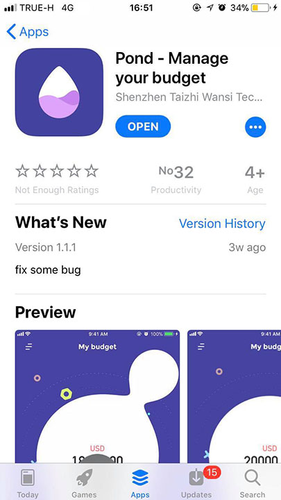 App Pond Manage Your Budget Footer