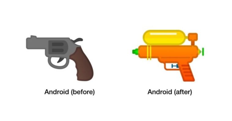 Google Turning Pistol Emoji Squirt Gun Cover