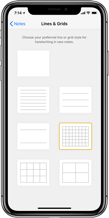 Ios 11 Settings Notes Lines And Grids