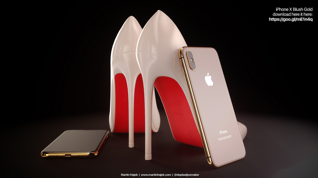Iphone X Red And Blush Gold Renders 1