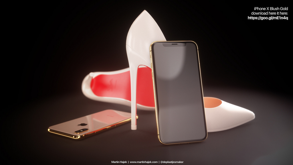 Iphone X Red And Blush Gold Renders 2