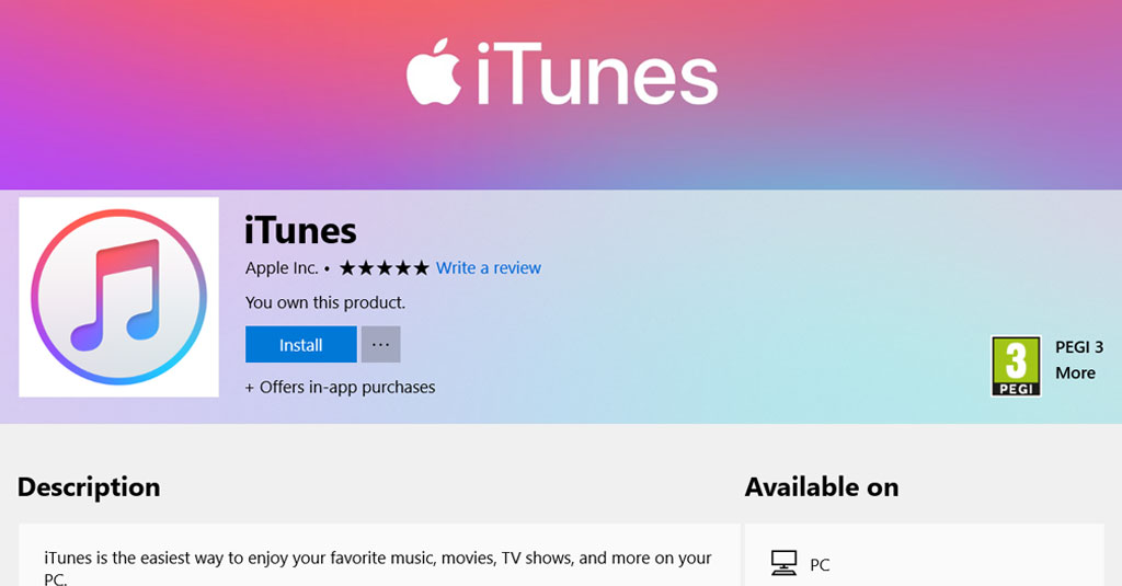 iTunes เปิดให้ดาวน์โหลดแล้วบน Microsoft Store