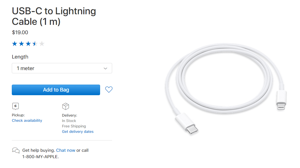 Apple Drop Usbc To Lightning Cable Price 1