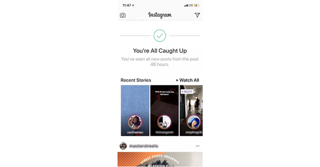 Instagram You Are All Cought Up New Feature 1