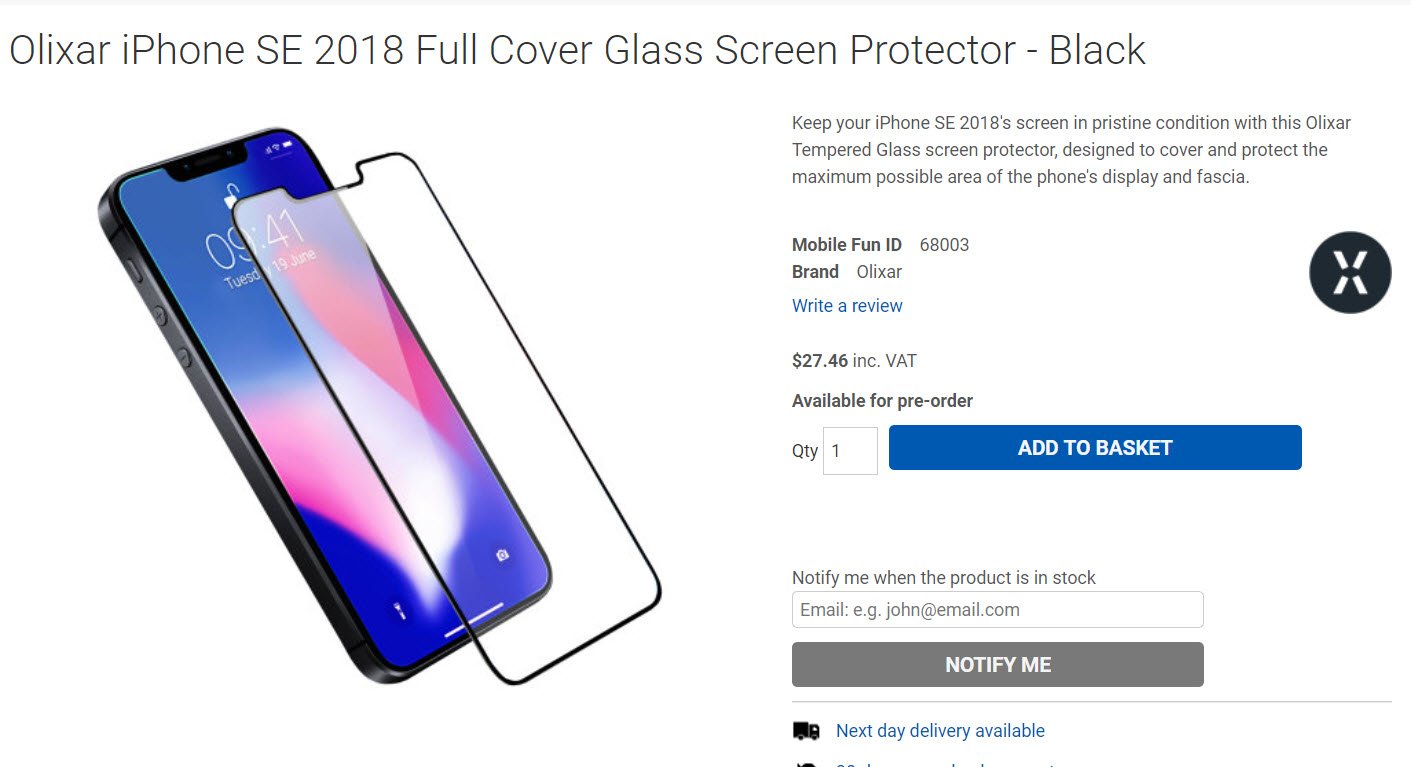 Olixar Iphone Se 2 Notch Screen Protector Rumors 2
