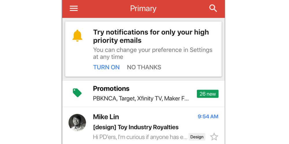 Google Release Notification High Priority Email Gmail 1