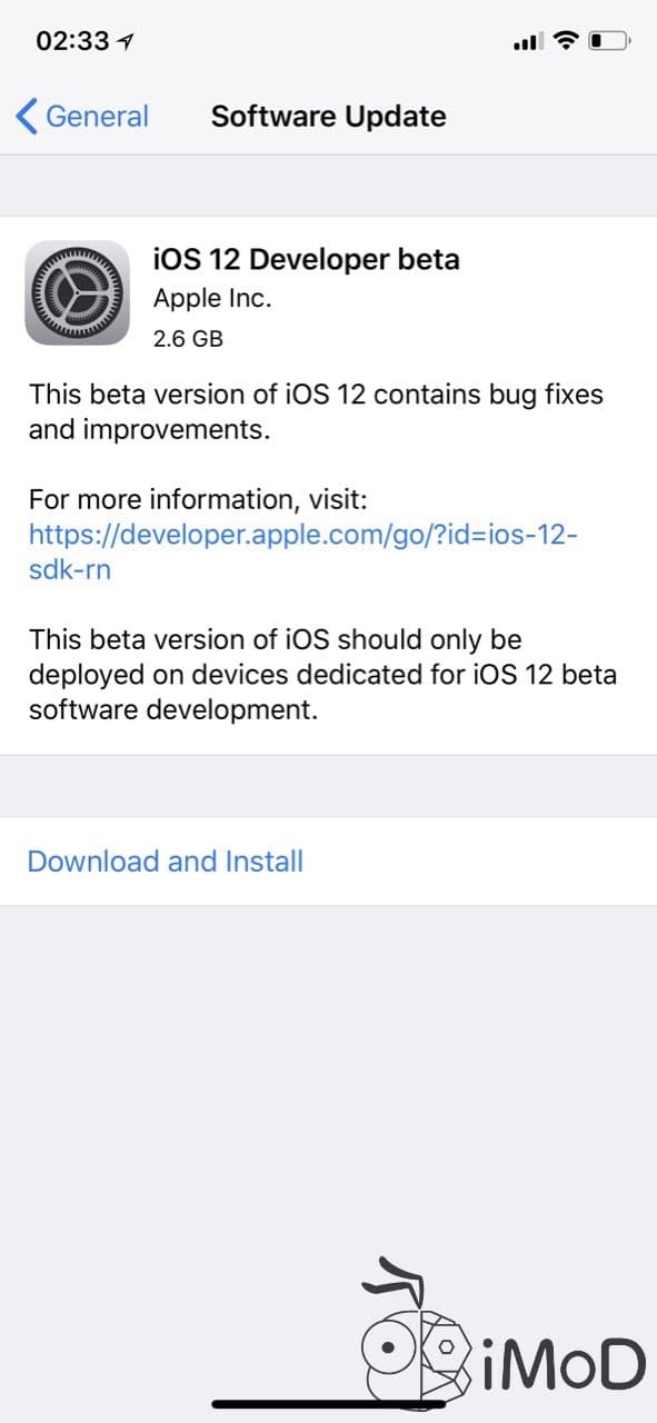 iOS 12 Developer beta Ios 12 Dev