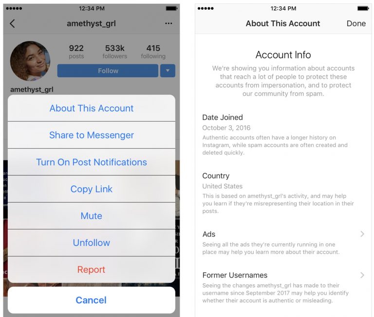 Instagram About This Account Rolling