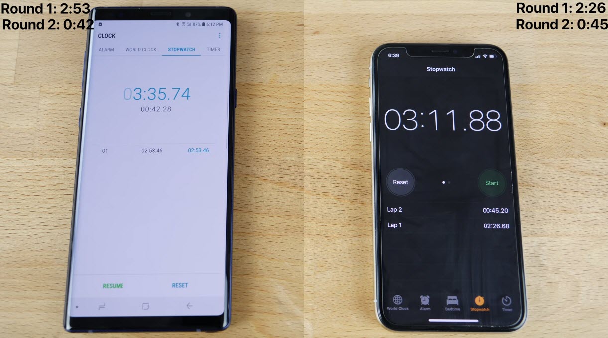 Iphone X And Galaxy Note 9 Speed Test 5