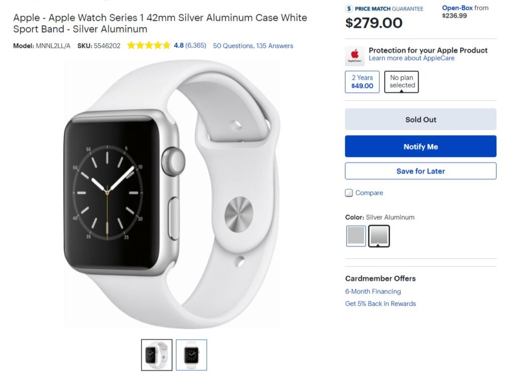 Apple Watch Series 1 And Series 3 Many Model Short Supply In Us 2