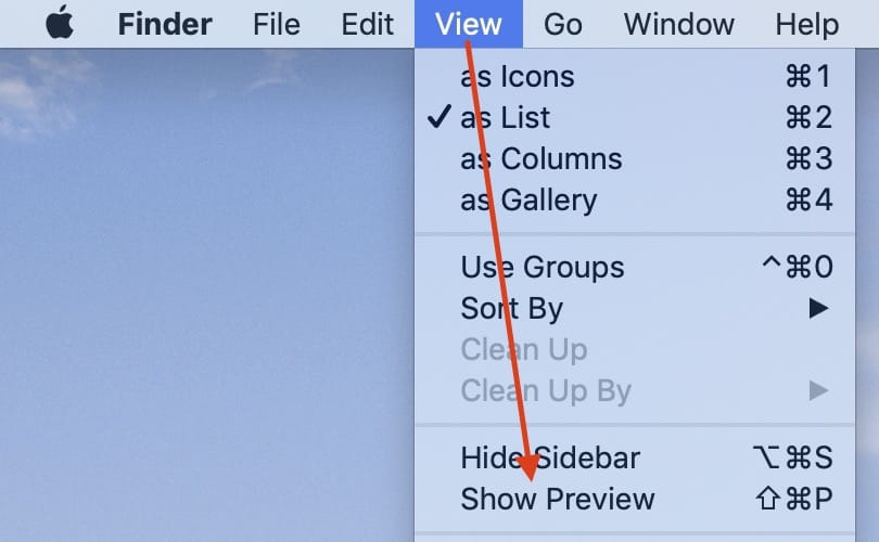 Show Preview Tap Macos Mojave