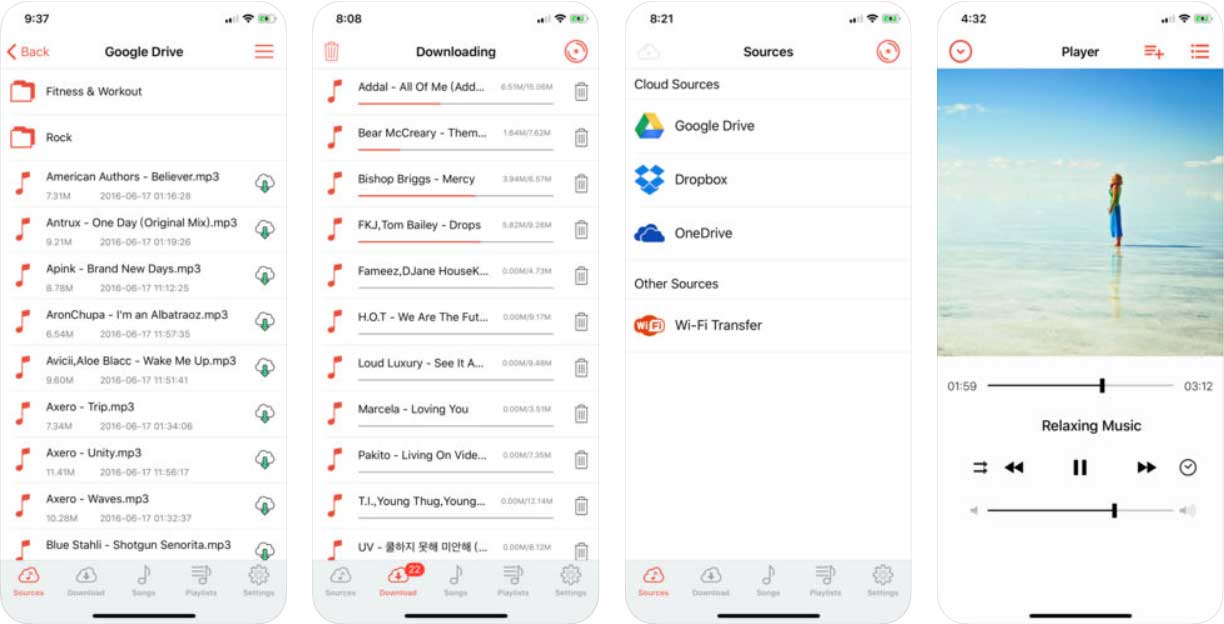 App Cloud Music Player Content1