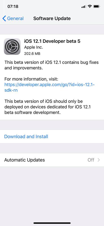 Ios 12 1 Developer Beta 5 Seed Img 1