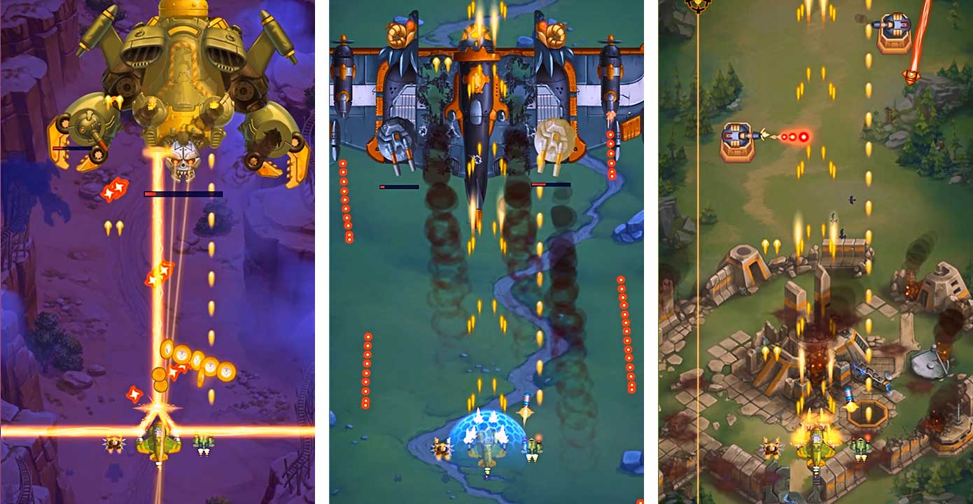 HAWK Plane Squadron Shooter เกม Shooter เล่นมันในนิ้วเดียวระดับตำนาน