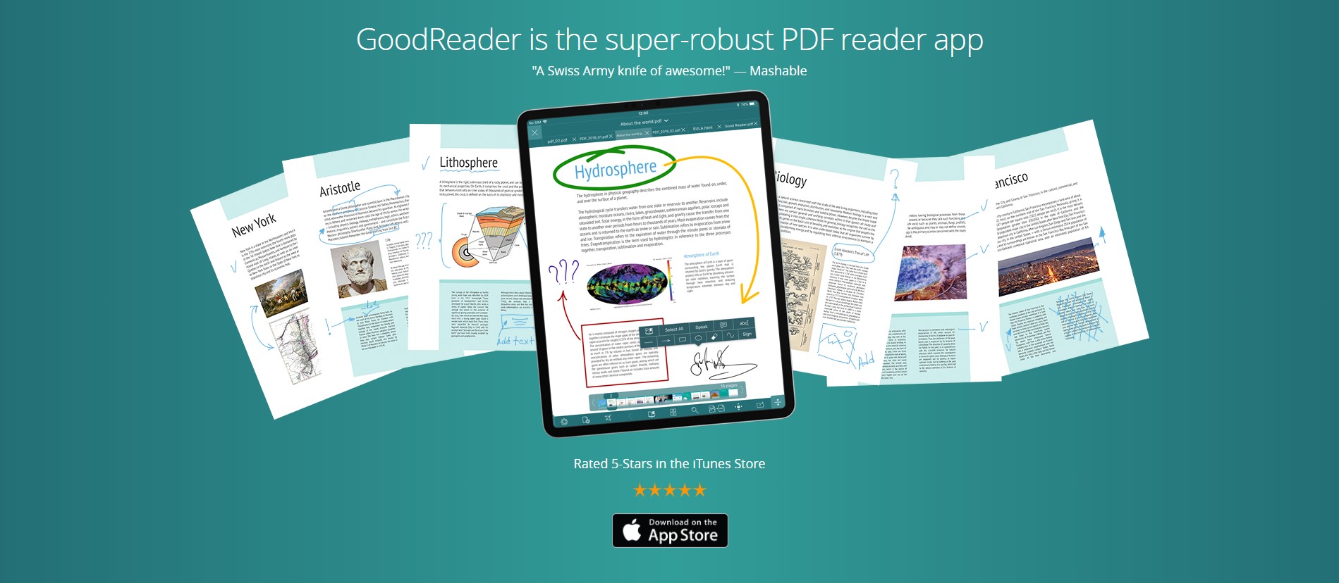 แอป GoodReader ปรับโฉมใหม่, รองรับ Apple Pencil 2 , ทำงานแบบ Split View ...