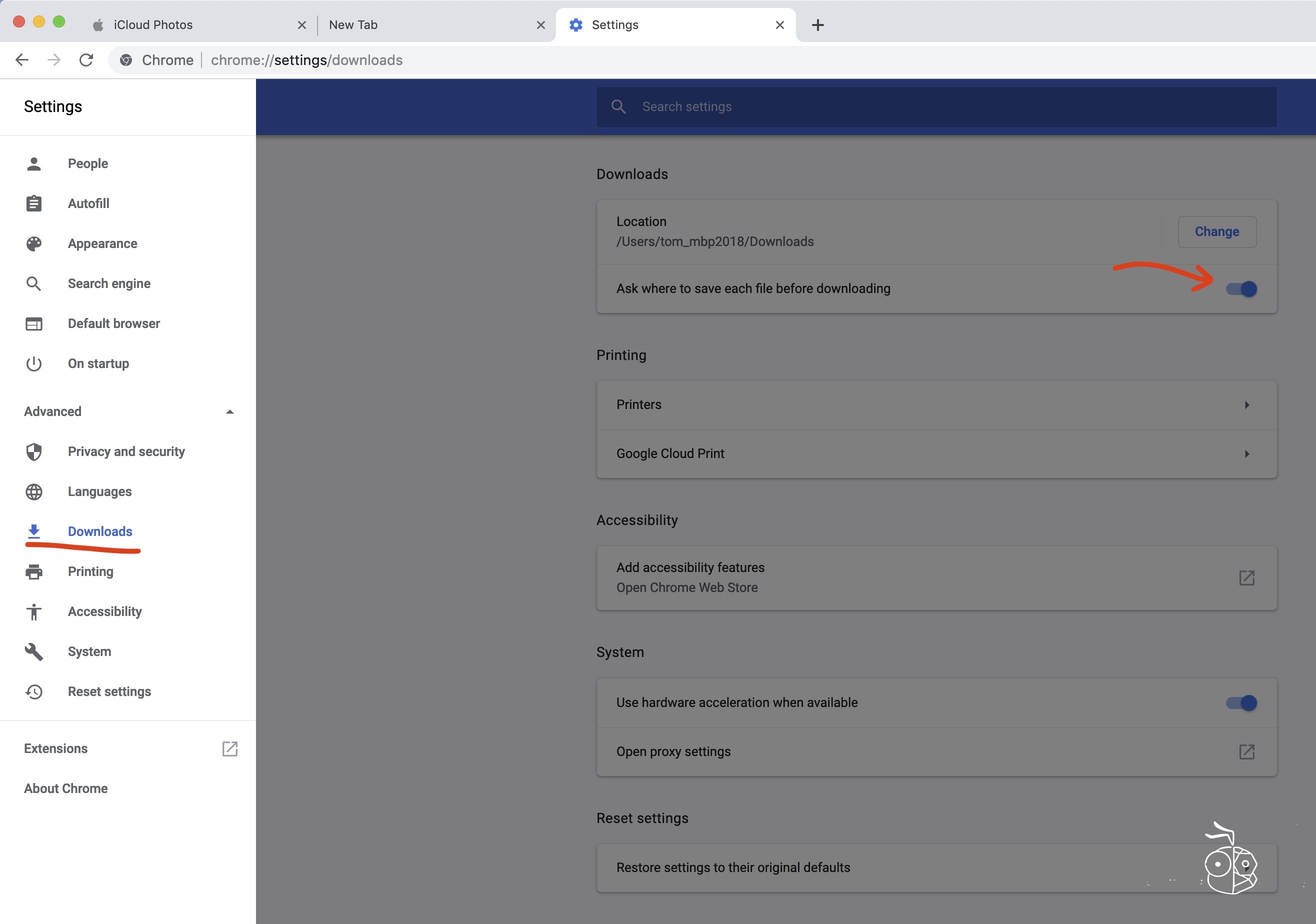 Ask Location For Save File On Google Chrome