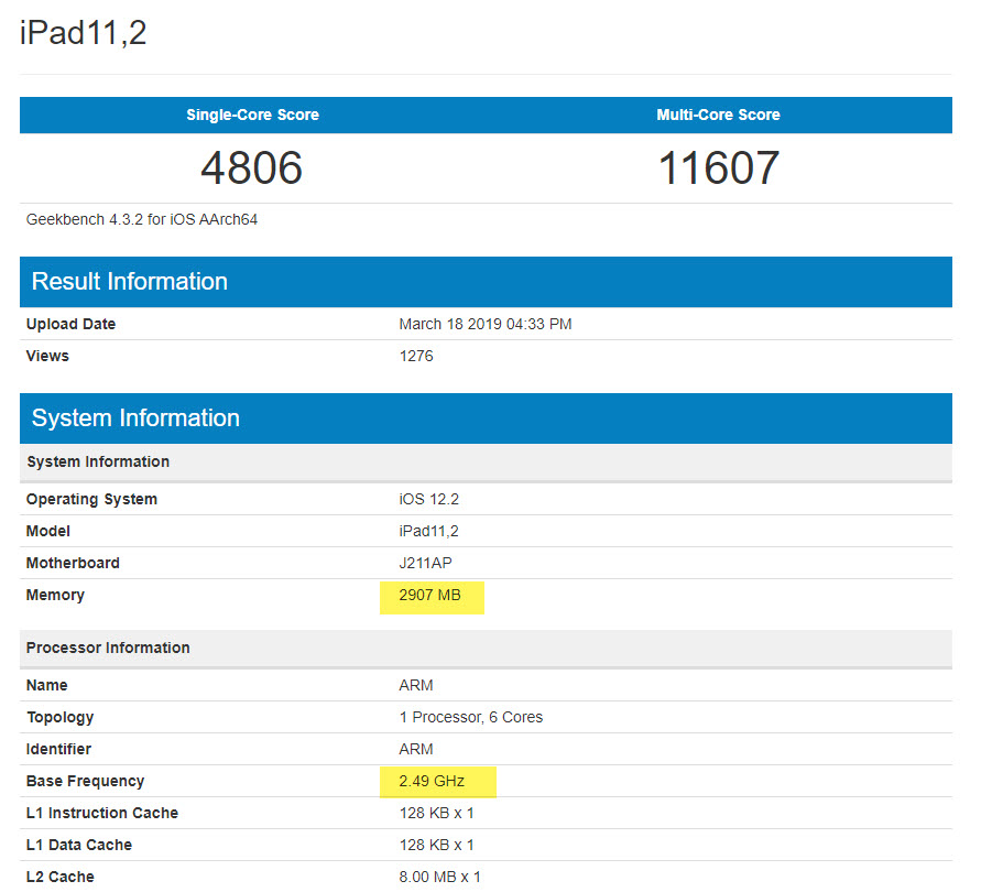 New Ipad 2019 Clock Speed A12 Bionic Ram 3gb Img 1