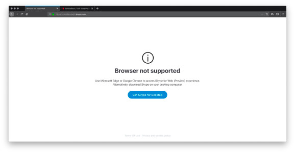 Skype For Web Note Support Safari Firefox Opera 1