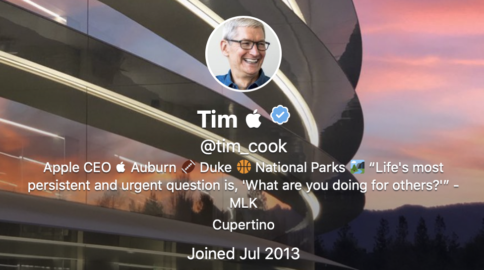 Tim Cook Chage Twitter Name To Tim Apple Img 1