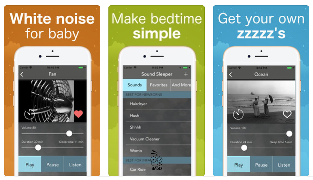 ฟีเจอร์ภายในแอป Sound Sleeper: White Noise 
