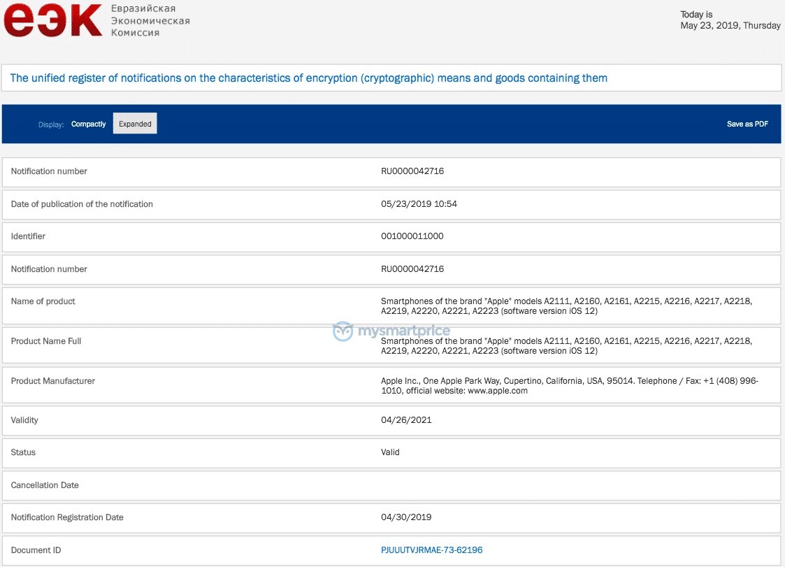 Apple Registers Eleven New Iphone Models Eec Database Img 1