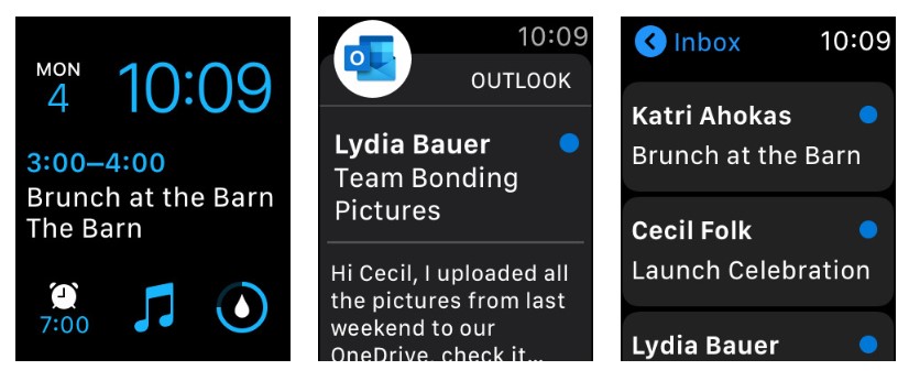Microsoft Update Outlook Notification Apple Watch 1