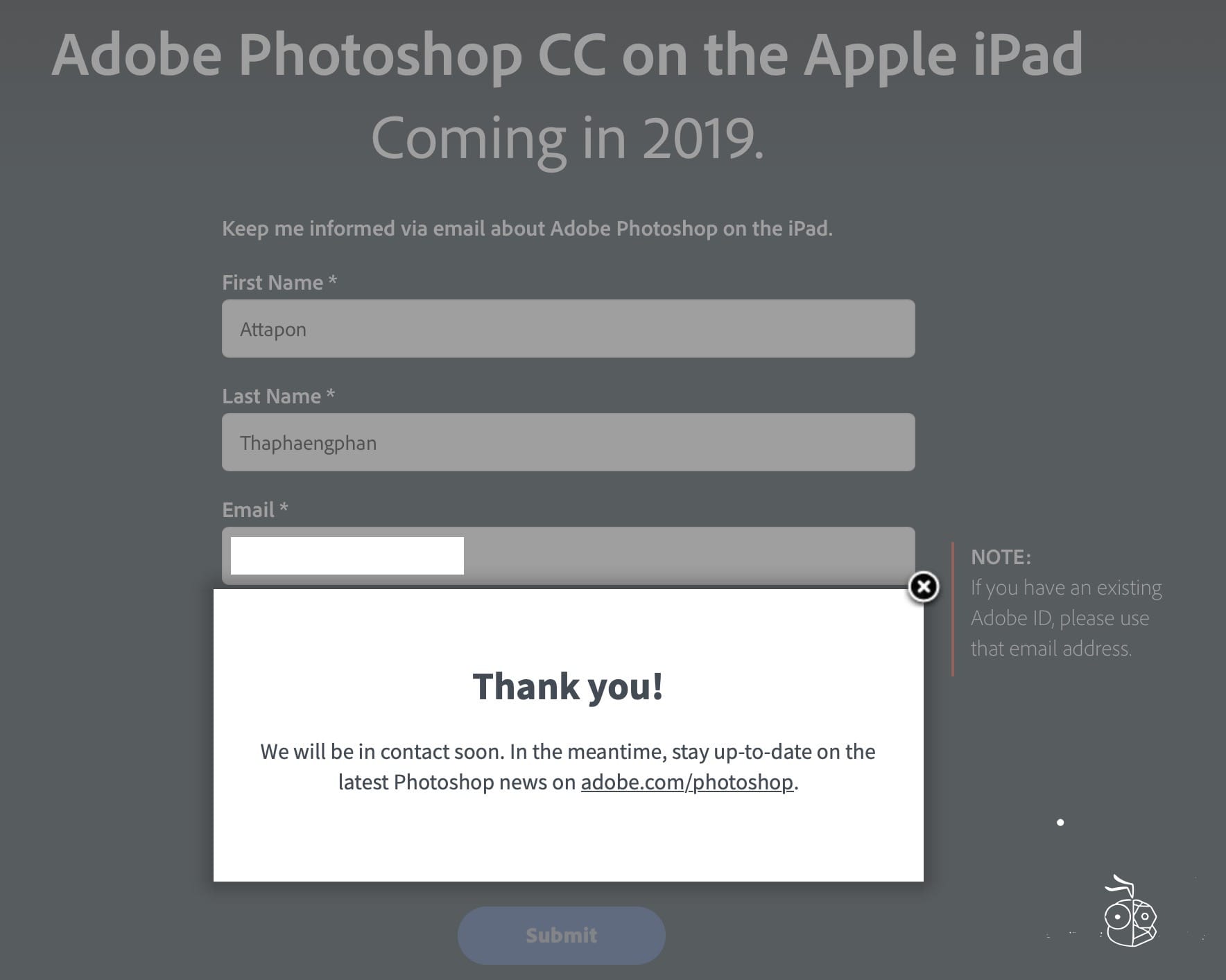 Photoshop Ipad Beta Registration