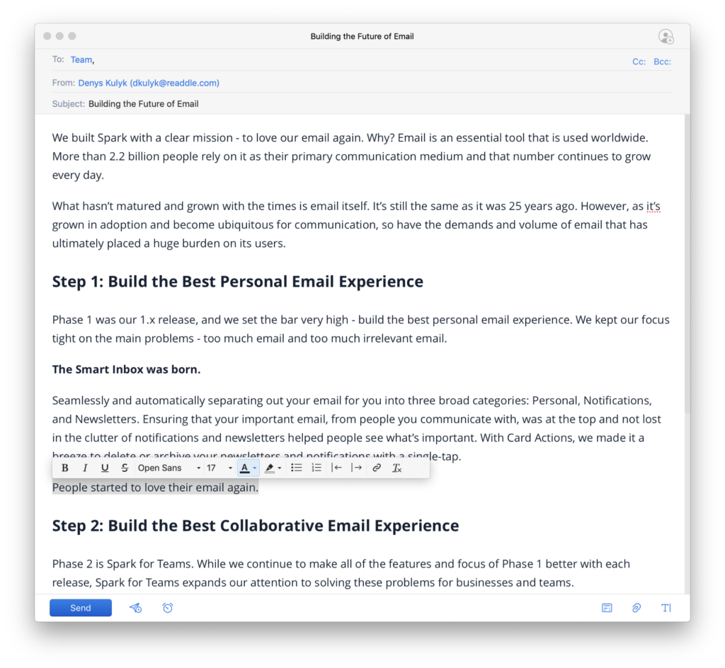 Spark For Ios And Macos Update Font Style Tool 2