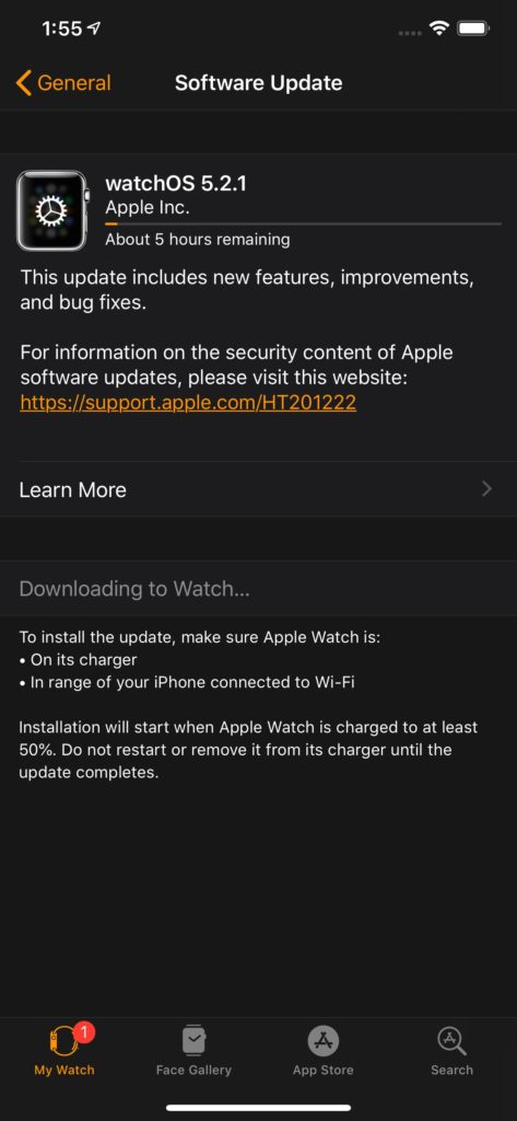 watch os 5 1 2