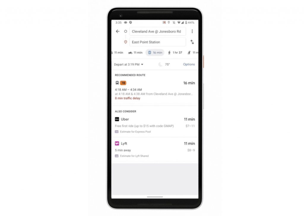 Google Maps New Feature Show Delay Bus Real Time 2