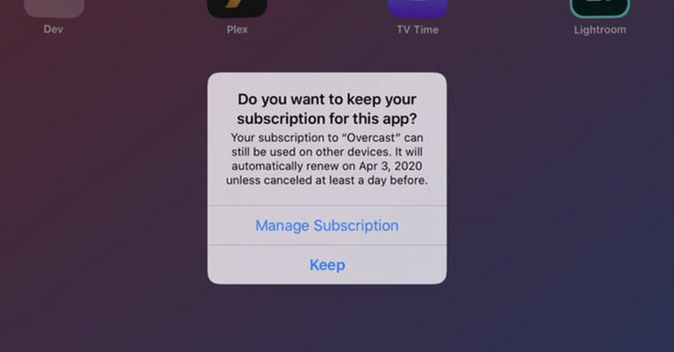 Ios 13 Alerts Users When Deleting App With Active Subscription