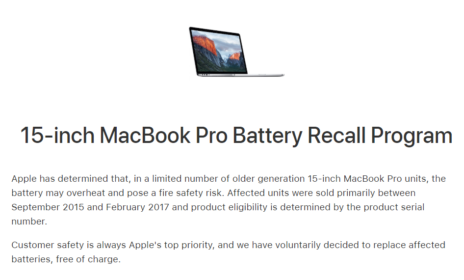 Macbook Pro 15 Inch Battery Recall Program Img 1