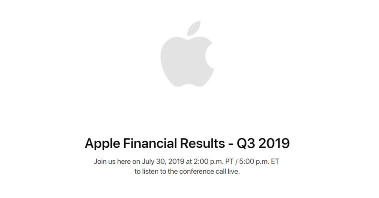 Apple Earnings Release Q3 2019 Date