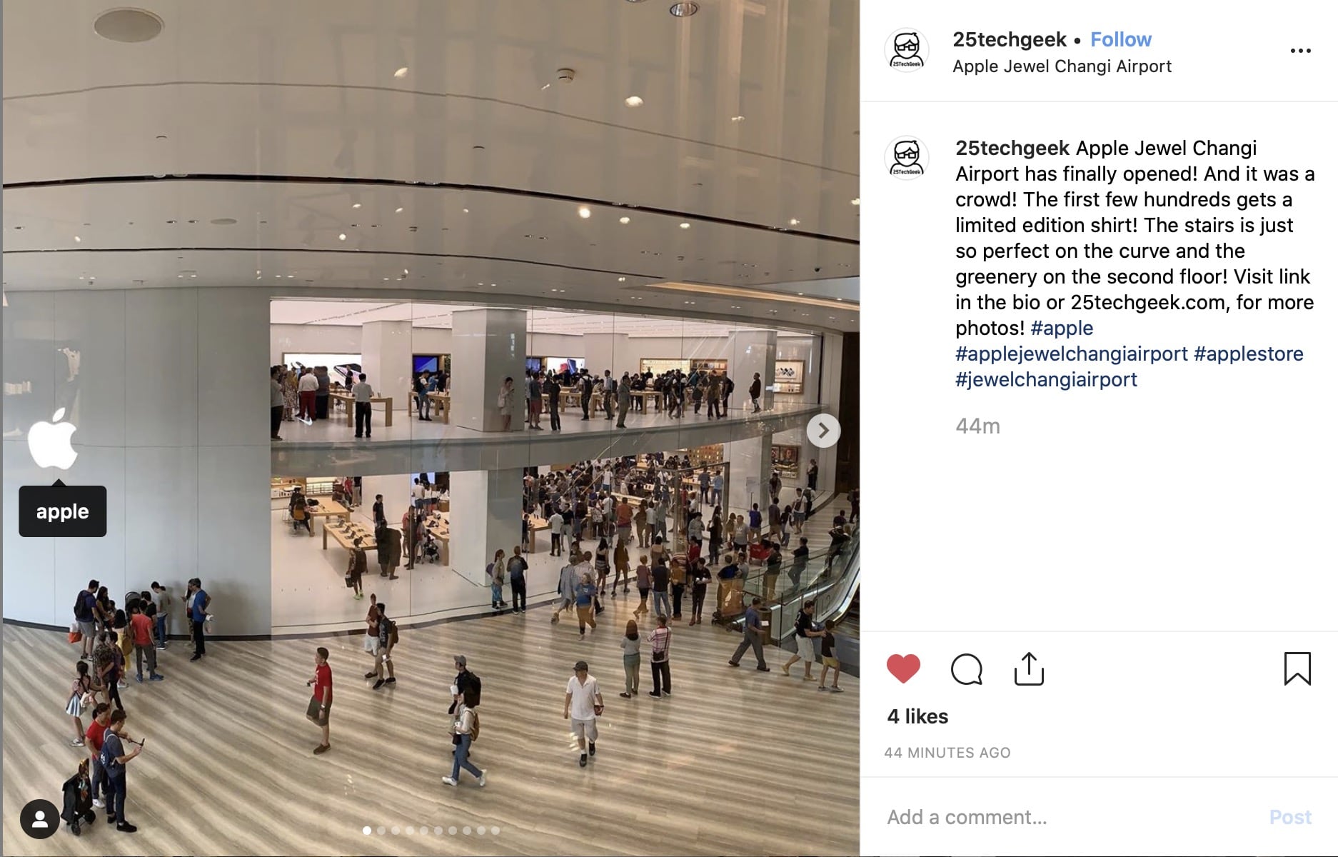 Apple Jewel Changi Airport 2