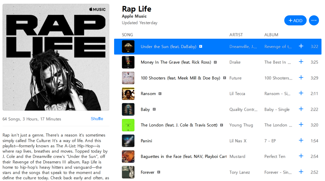 Apple Music A List Hip Hop Playlist Is Now Rap Life Img 1