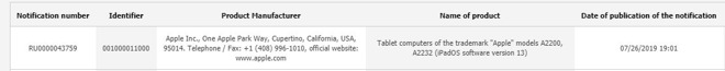 Apple Register New 2 Ipad Model Eec Database 2019 Img 1