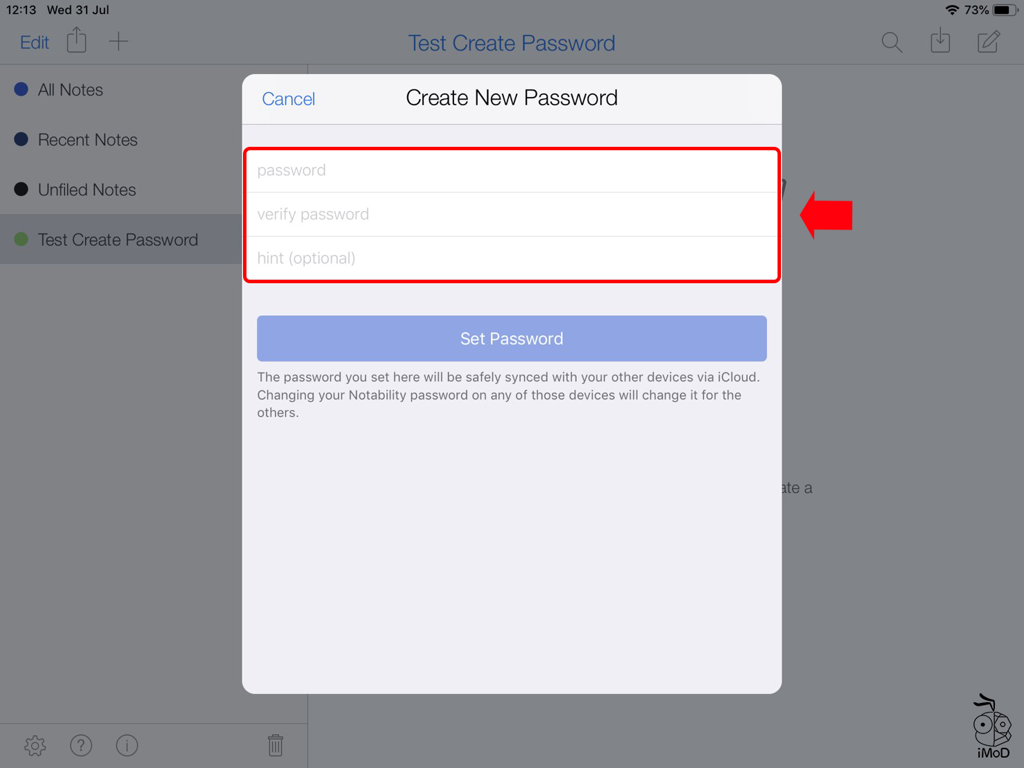 How To Set Password Notability 03