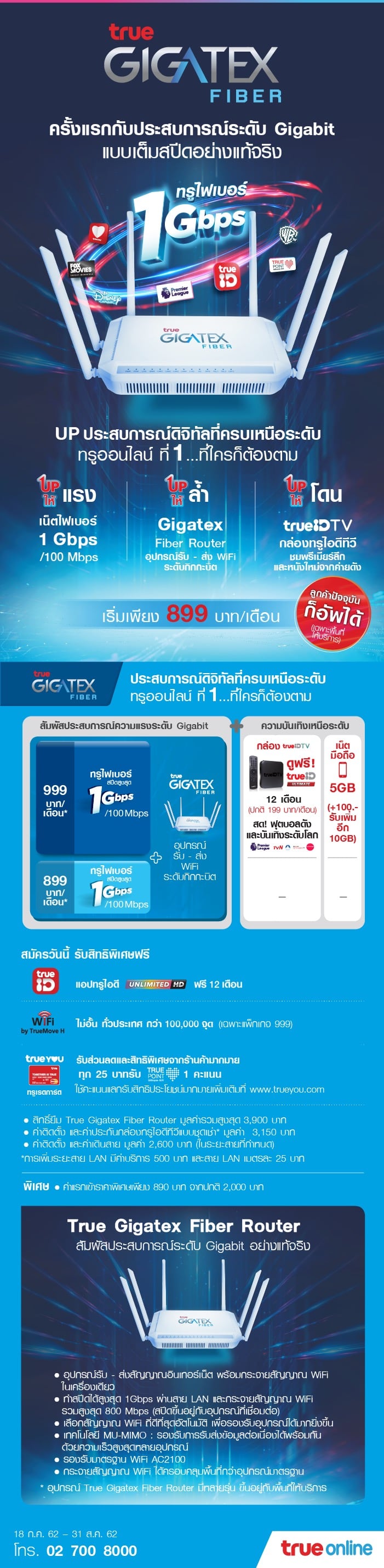 Trueonline 1gbps 899thb