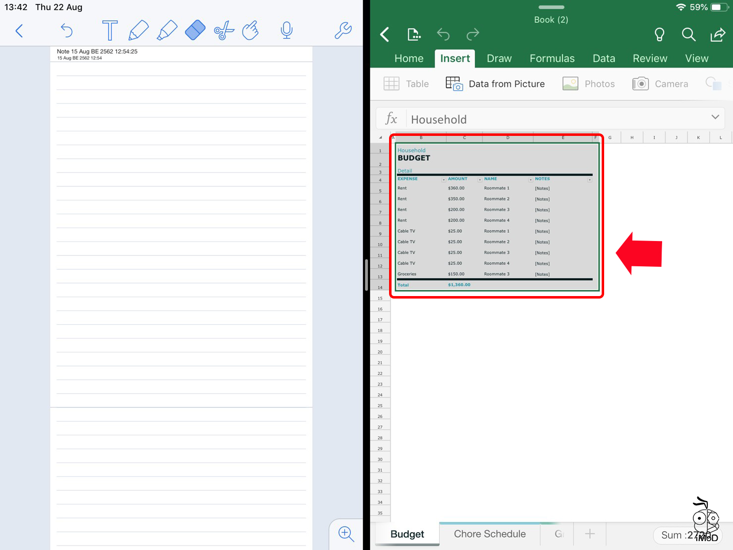 Use Picture Excel To Notability 03