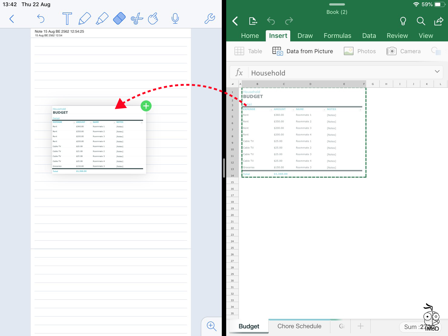 Use Picture Excel To Notability 04