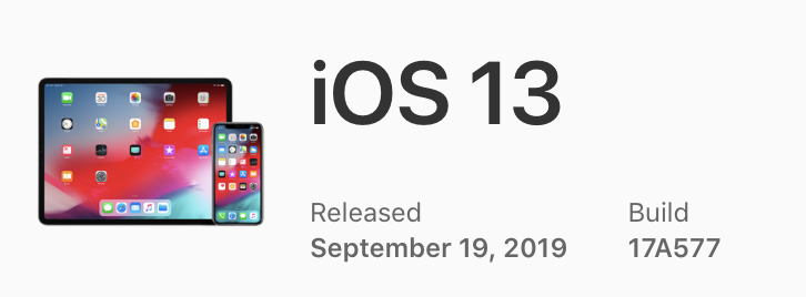 Ios 13 Build Number