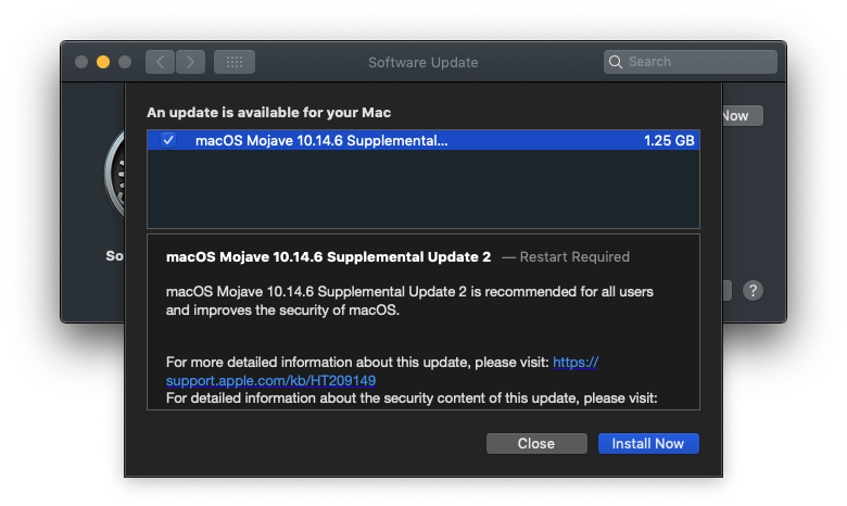 Macos 10 14 6 Supplemental Update For Mac Late Sept 2019 Img 2