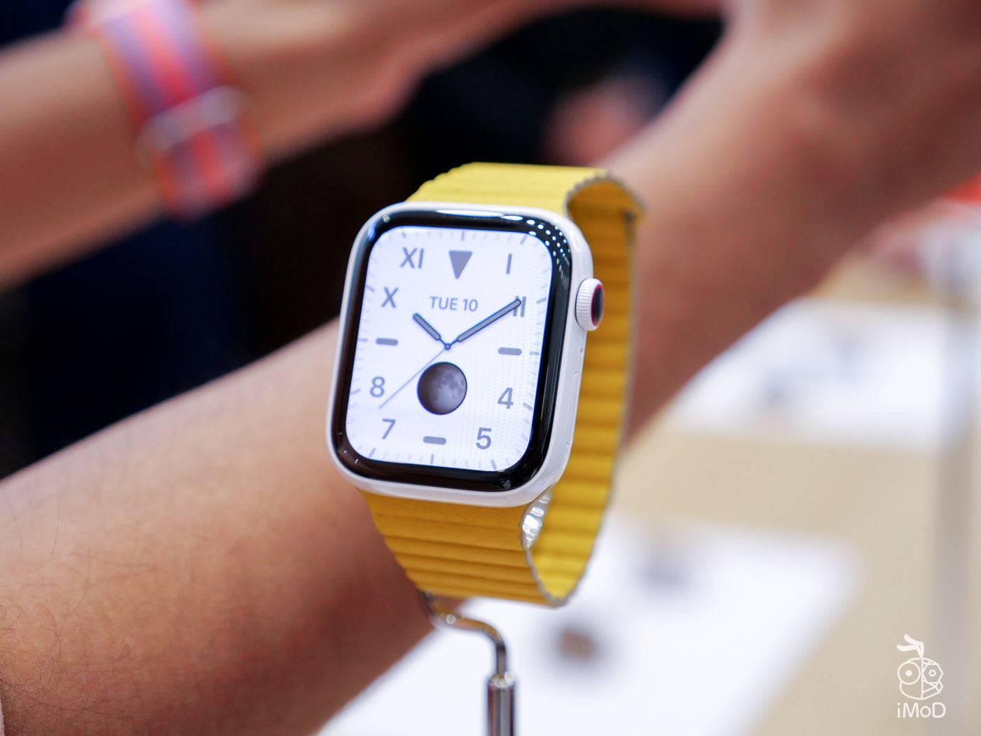 white ceramic apple watch series 5