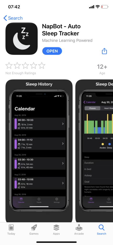 Napbot New Sleep App On Apple Watch Watchos 6 3