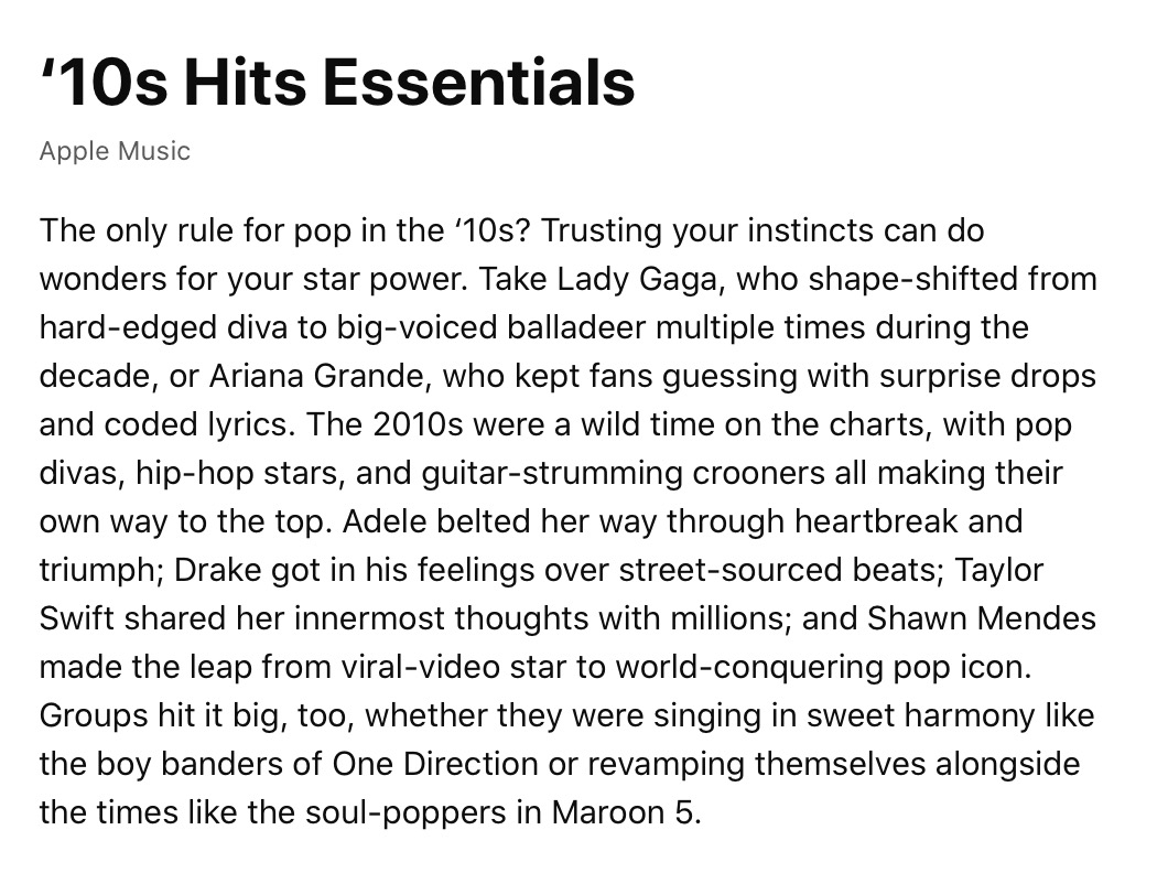 Apple Music 10s Essential Hits