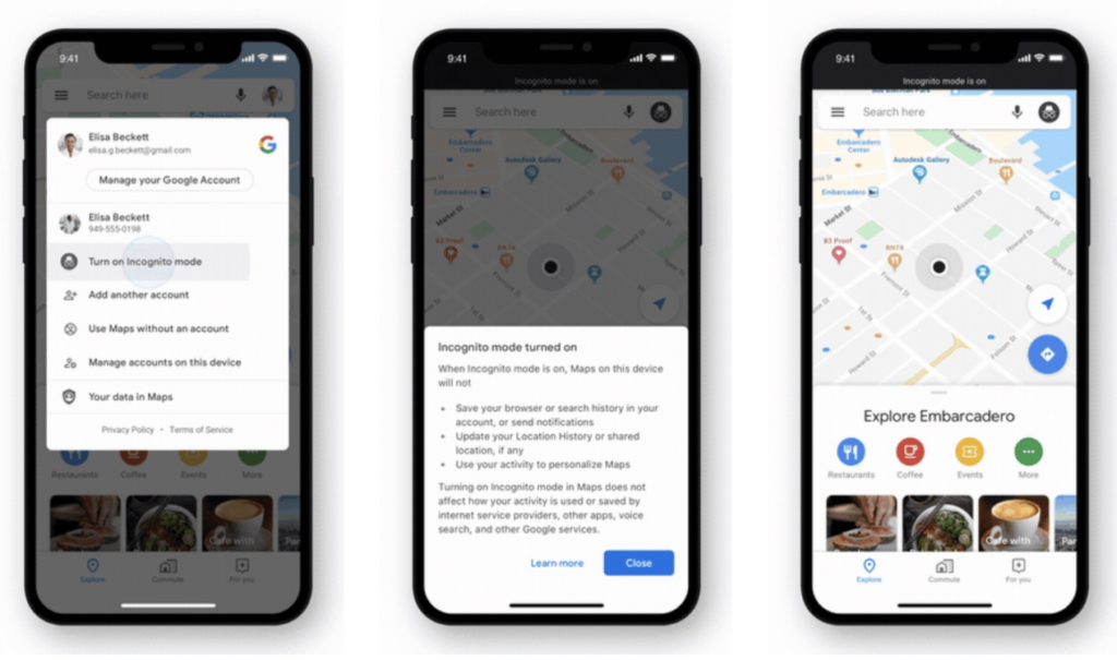Google Maps Update Version 5 32 With Incognito Mode 1