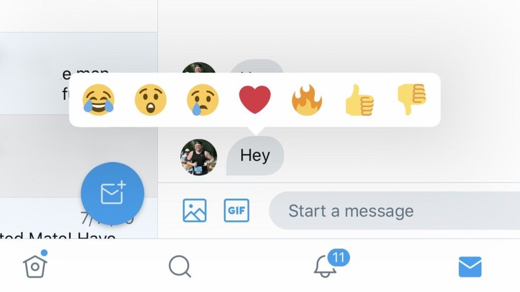 Twitter Released Tapback Emoji Message 1
