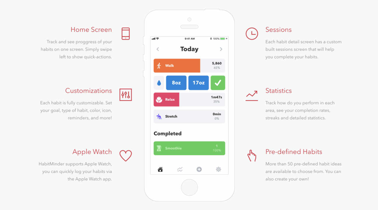 App Habitminder Key Features